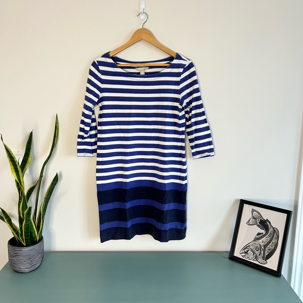 Banana Republic Blue Striped Dress - Size Small - Picture 2 of 9